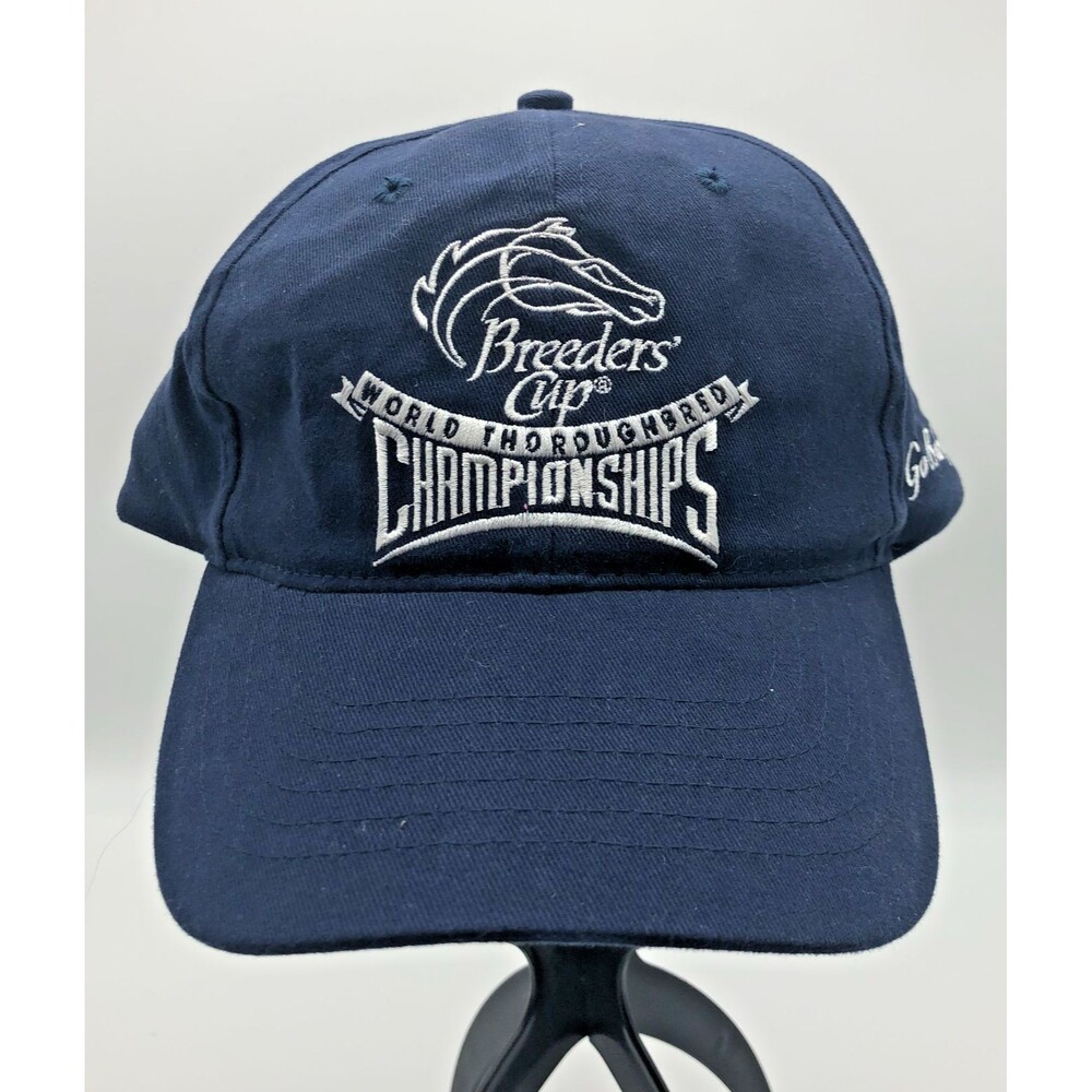 Breeders Cup Ball Cap Hat Unisex Blue Embroidered Go Baby Go Horse Racing NEW